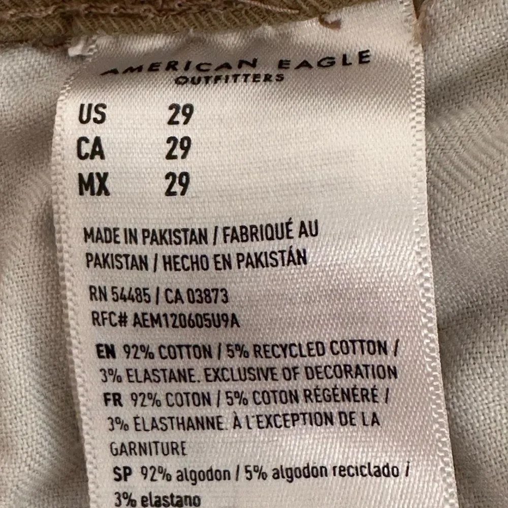 American Eagle Cargo Khaki Shorts Men’s 29 Preppy Style – 11” Inseam